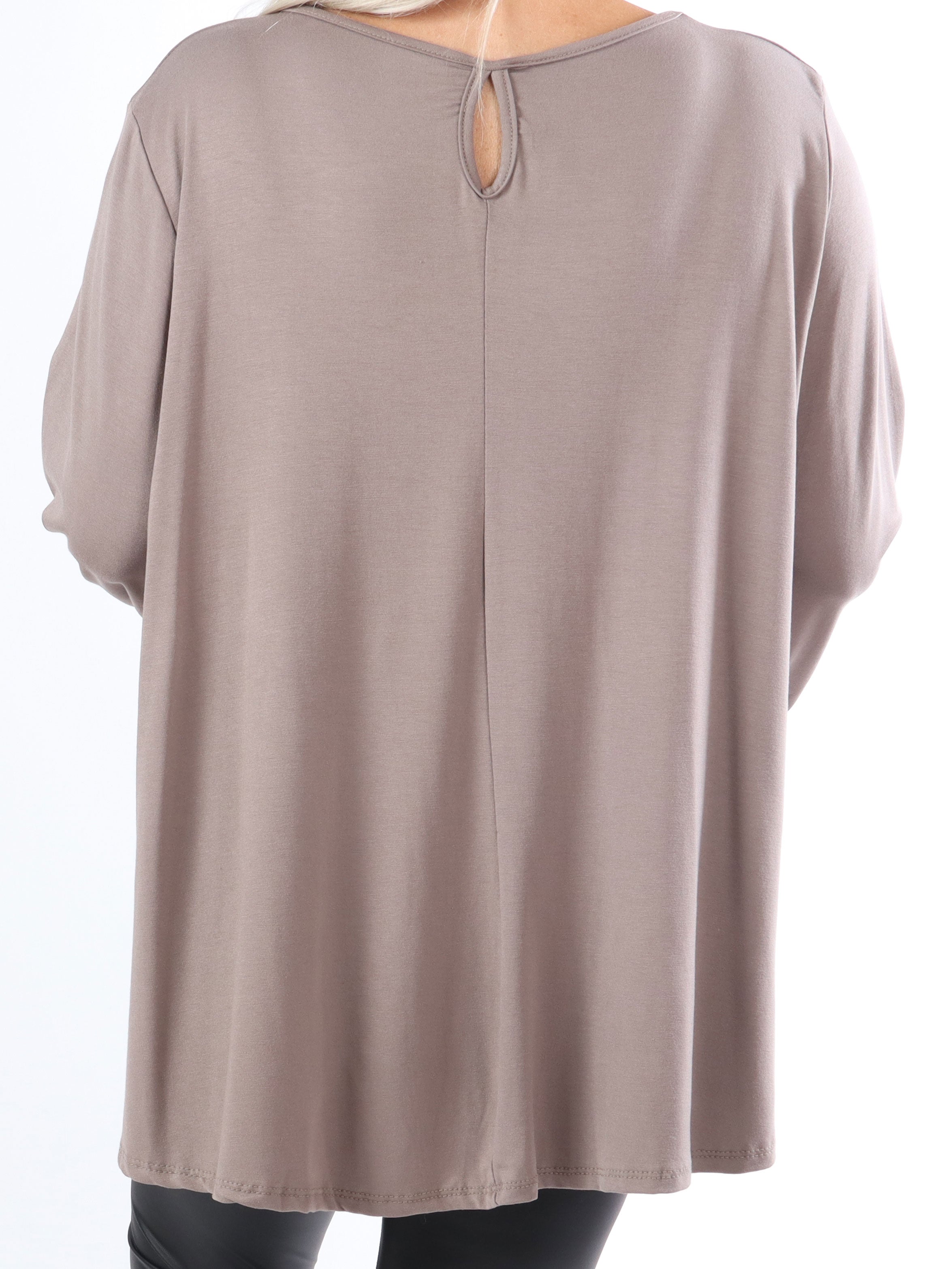 Klara - Plus size bluse i viscose med similisten og tryk